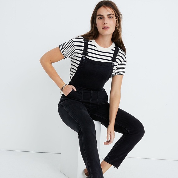 Madewell black skinny overalls with side zip - Picture 7 of 8